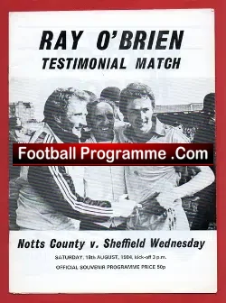 Ray O’Brien Testimonial Benefit Match Notts County 1984