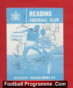 Reading v York City 1965 - Autographed SIGNED - football programme