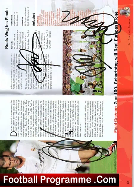 Real Madrid v Bayer Leverkusen 2002 - Cup Final Multi Signed