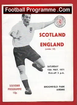 Scotland v England 1971 – Under 18’s Match at Airdrie