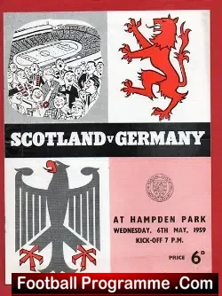 Scotland v Germany 1959 - Glasgow - Hampden Park - football programme