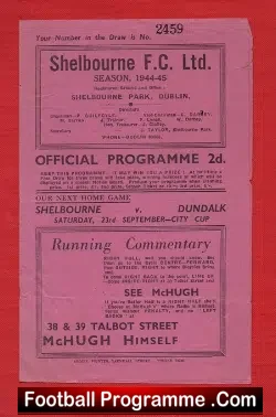 Shelbourne v Shamrock Rovers 1944 – Dublin Ireland