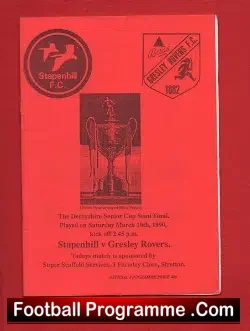 Stapenhill v Gresley Rovers 1990 - Senior Cup Semi Final - football programme