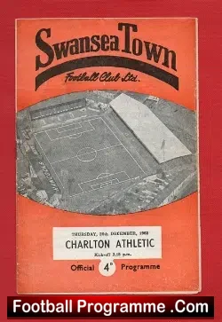 Swansea Town v Charlton Athletic 1963 - football programme