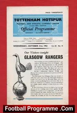 Tottenham Hotspur v Glasgow Rangers 1962
