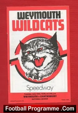 Weymouth Speedway v Canterbury 1978