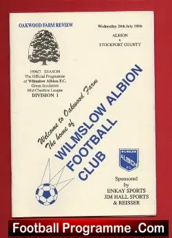 Wilmslow Albion v Stockport County 1996 – Derby Match