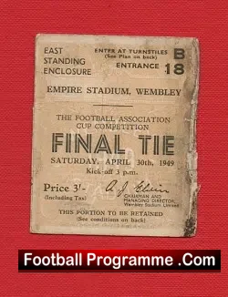 Wolves Wolverhampton v Leicester City 1949 – Cup Final Signed