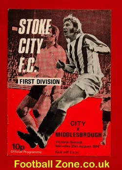 Stoke City v Middlesbrough 1974