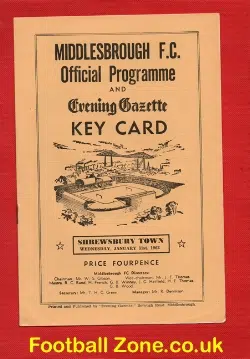 Middlesbrough v Shrewsbury Town 1962