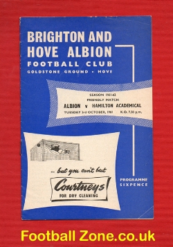 Brighton Hove Albion v Hamilton Academical 1961