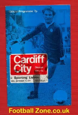 Cardiff City v Sporting Lisbon 1973 - Multi Autographed