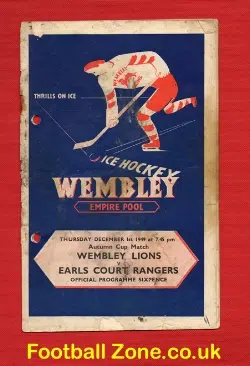 Wembley Lions Ice Hockey v Earls Court 1949 - to clear