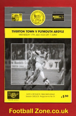 Tiverton Town v Plymouth Argyle 2002