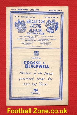Brighton Hove Albion v Newport County 1953