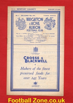 Brighton Hove Albion v Newport County 1954