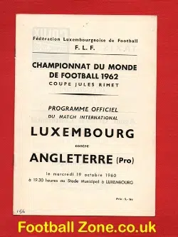 Luxembourg v England 1960 – World Cup Qualifying Match