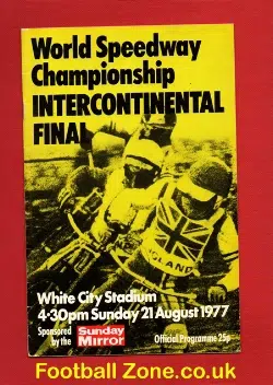 World Speedway inter Continental Final 1977 London
