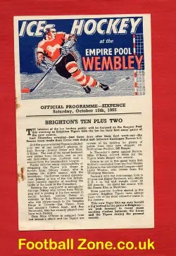 Wembley Lions Ice Hockey v Brighton Tigers 1955