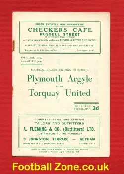 Plymouth Argyle v Torquay United 1952