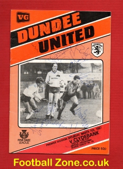 Dundee United v Clydebank 1987 – Multi Autographed SIGNED