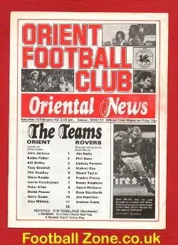 Orient v Tranmere Rovers 1977