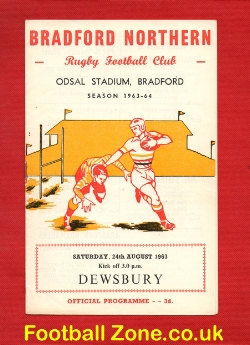 Bradford Northern Rugby v Dewsbury 1963