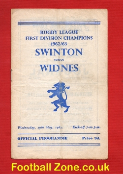 Swinton Rugby v Widnes 1963