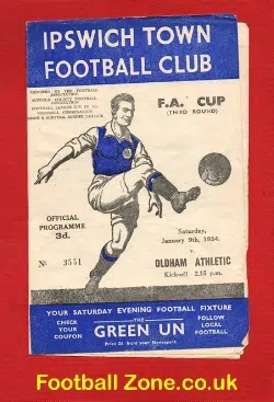 Ipswich Town v Oldham Athletic 1954 – to clear