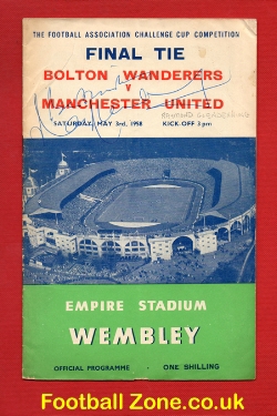 Bolton Wanderers v Manchester United 1958 – FA Cup Final SIGNED