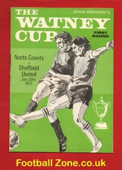Notts County v Sheffield United 1972 - Watney Cup Match