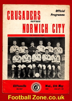 Crusaders v Norwich City 1959