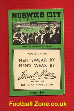 Norwich City Football Club Official Handbook 1950 - 1951