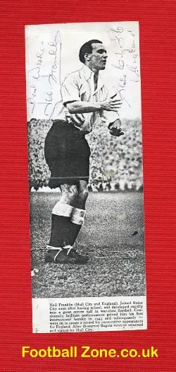 Stoke City Neil Franklin Signed Picture 1950s