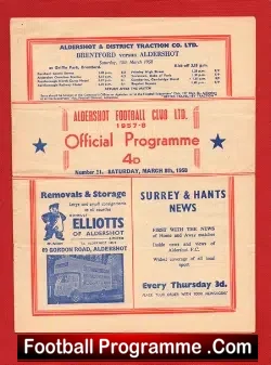 Aldershot v Torquay United 1958