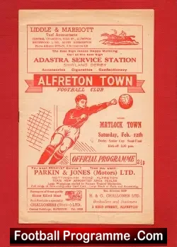 Alfreton Town v Matlock Town 1970 - Senior Cup Semi Final - football programme