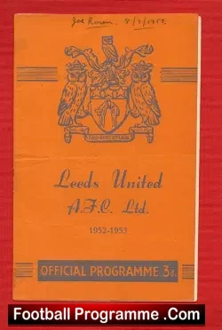 Army v FA X1 1952 - at Leeds + Meadows Man City - football programme