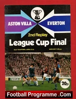 Aston Villa v Everton 1977 - League Cup Final 2nd Replay - football programme