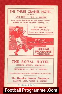 Barnsley v Middlesbrough 1956 - football programme