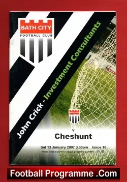 Bath City v Cheshunt 2007 - Multi Autographed Signed - football programme