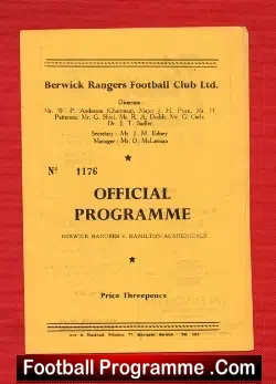Berwick Rangers v Hamilton Academical 1959