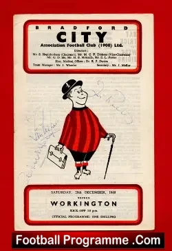Bradford City v Workington 1968 – Multi Autographs