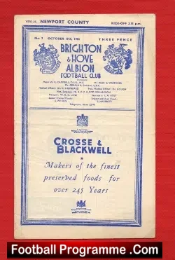 Brighton Hove Albion v Newport County 1953