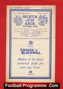 Brighton Hove Albion v Newport County 1954