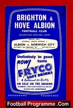 Brighton Hove Albion v Norwich City 1961
