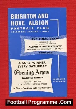 Brighton Hove Albion v Notts County 1964