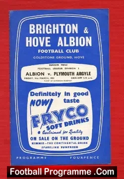 Brighton Hove Albion v Plymouth Argyle 1961