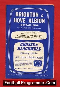 Brighton Hove Albion v Torquay United 1956
