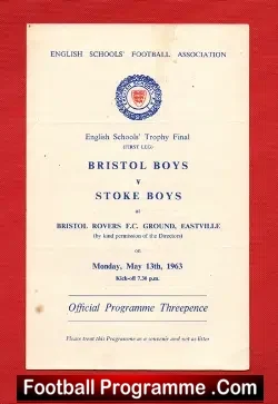 Bristol Boys v Stoke Boys 1963 Schools Trophy Final at Eastville