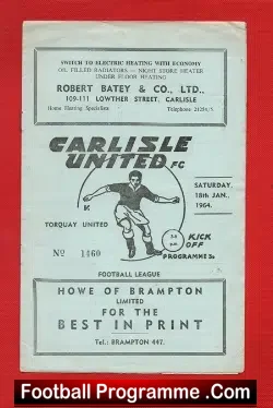 Carlisle United v Torquay United 1964